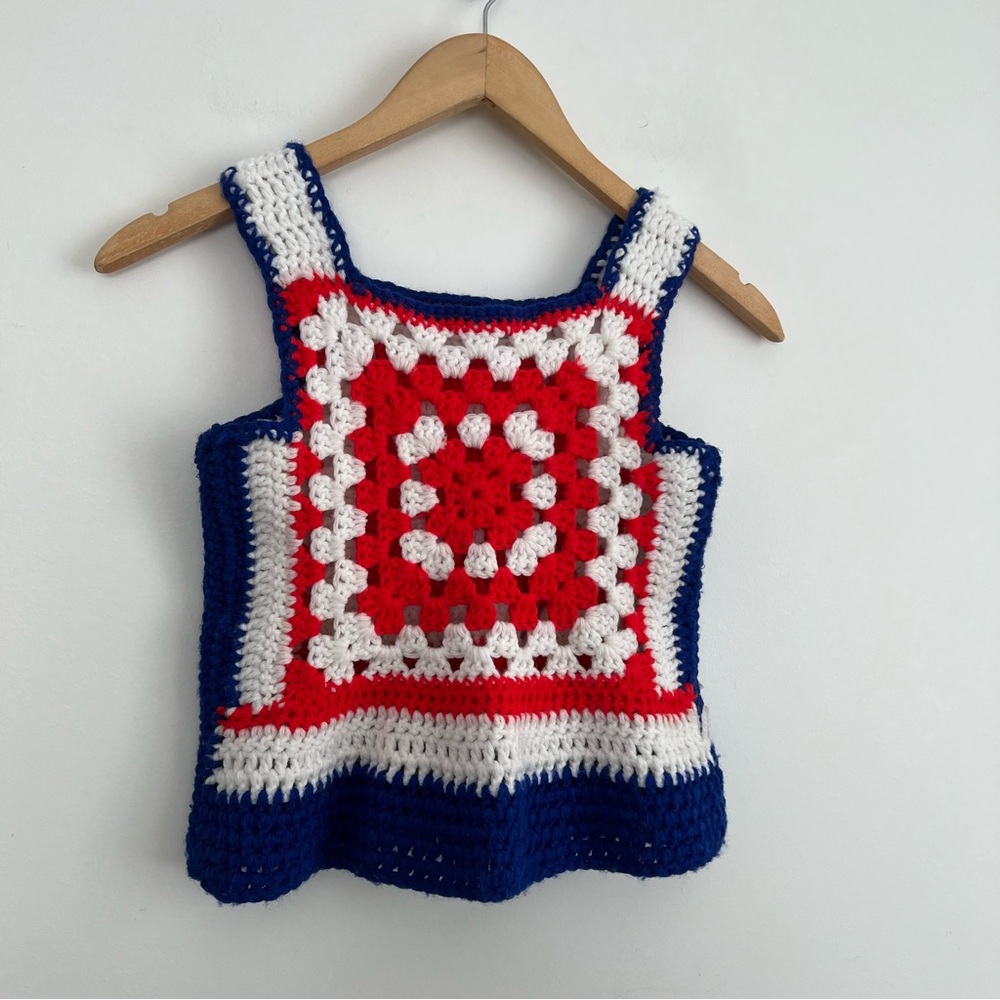Granny Square Vintage Vest Top - Picture 2 of 6